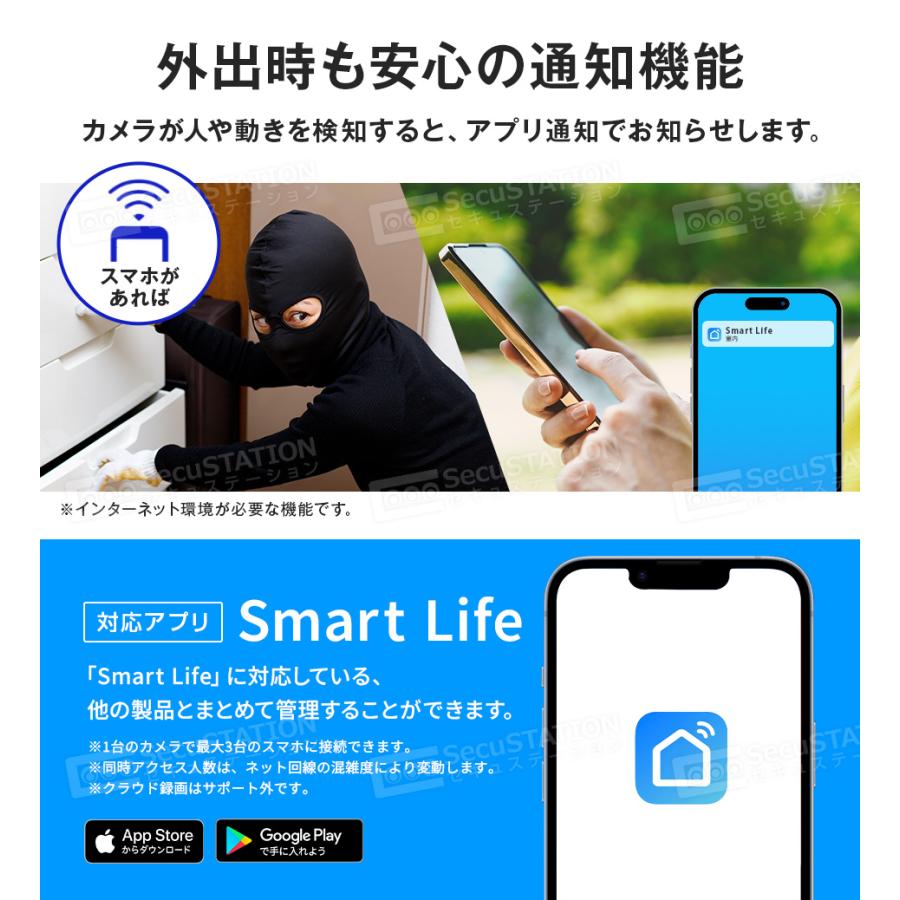 SecuSTATION 防犯カメラ 屋内 セット 家庭用 監視カメラ