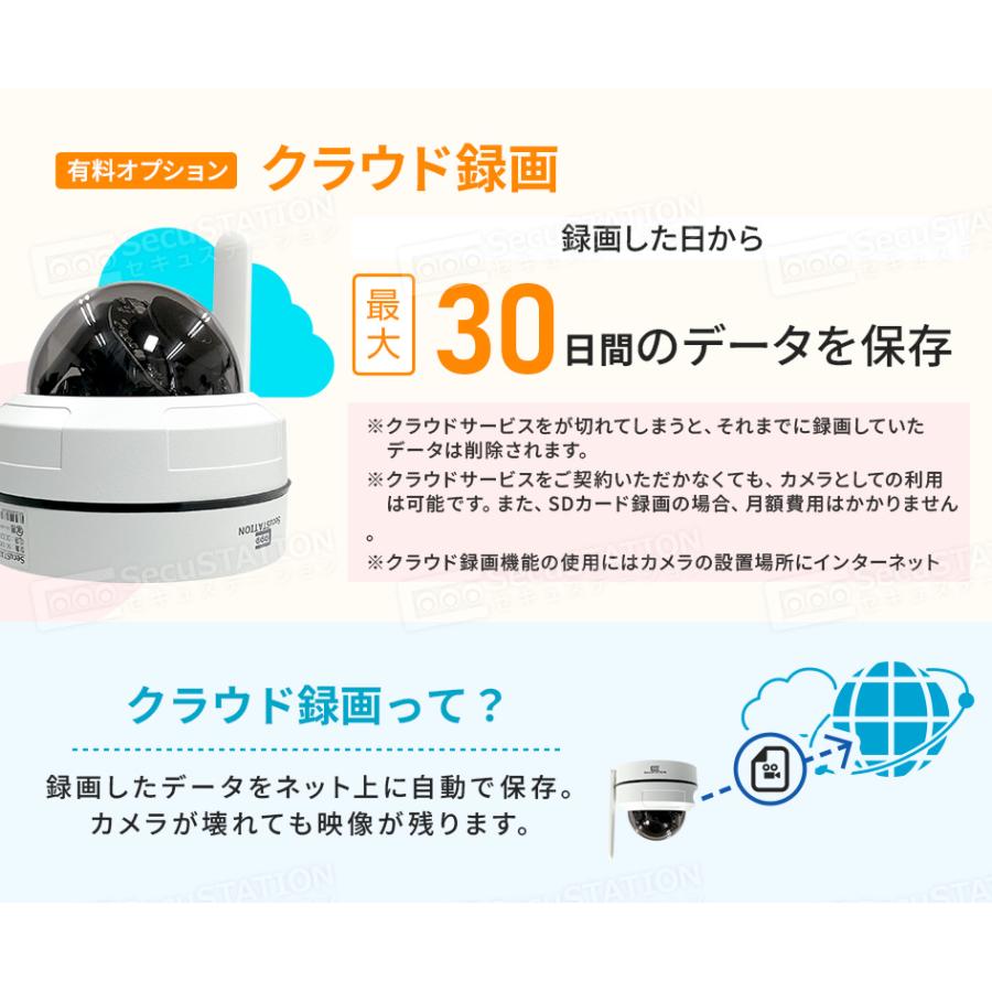 SecuSTATION 防犯カメラ 屋外 家庭用 4K 800万画素 防犯灯 パンチルト