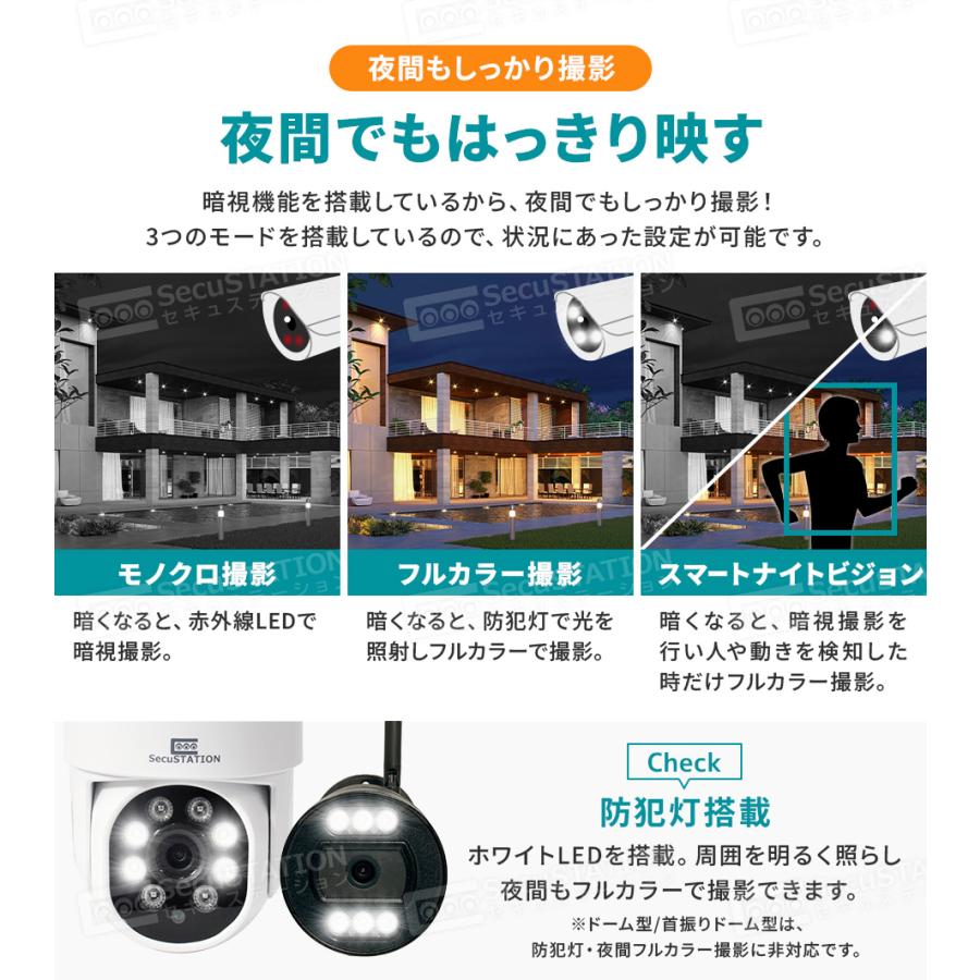 SecuSTATION 防犯カメラ 屋外 監視カメラ セット 家庭用 wifi