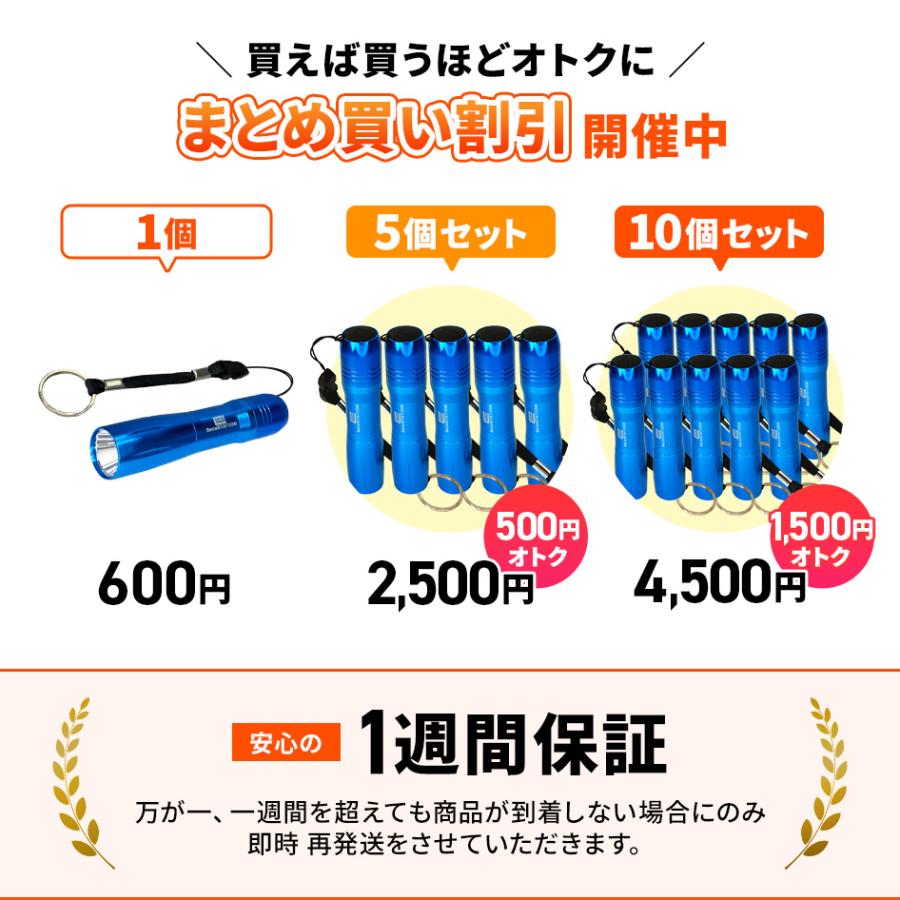 LED 懐中電灯 ライト 小型 軽量 電池式 防水 強力 高輝度 防災 防犯