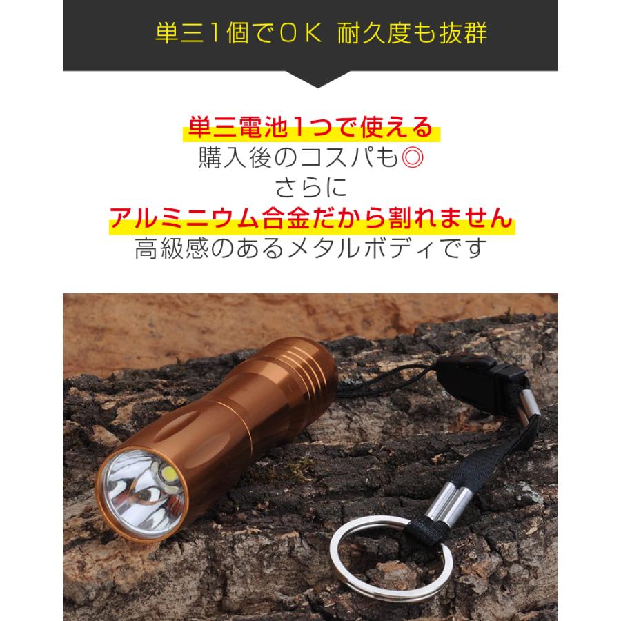 LED 懐中電灯 ライト 小型 軽量 電池式 防水 強力 高輝度 防災