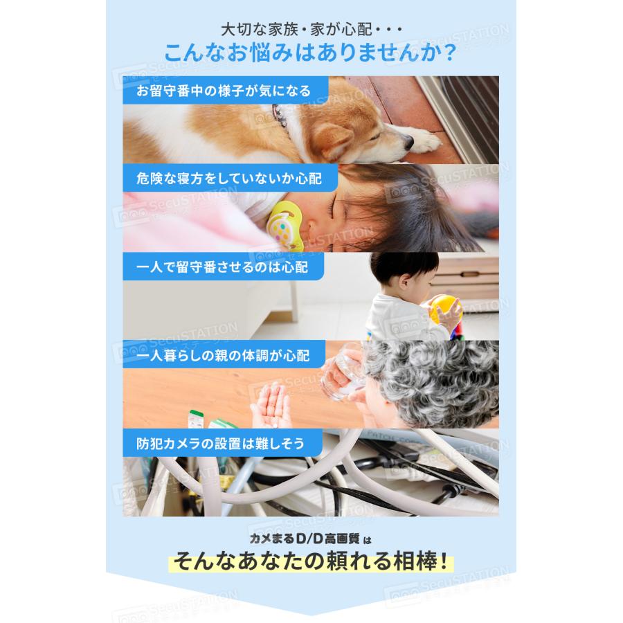 SecuSTATION 見守りカメラ ペットカメラ ベビーモニター 犬猫 家庭用