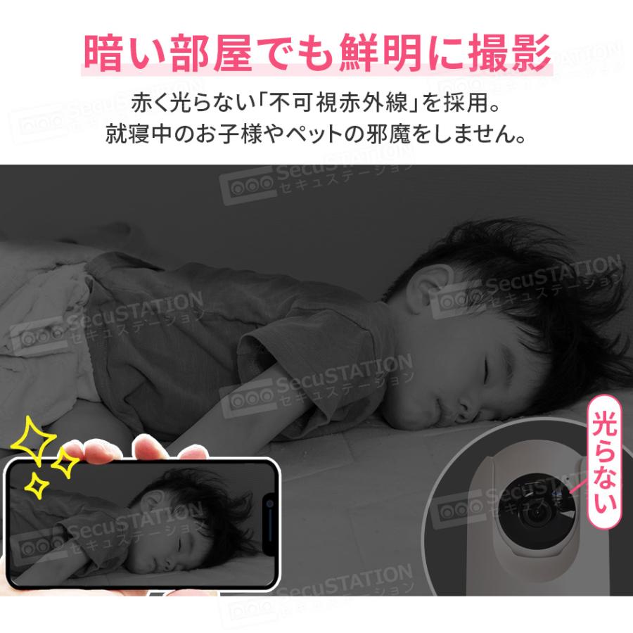 SecuSTATION 見守りカメラ ペットカメラ ベビーモニター 犬猫 家庭用