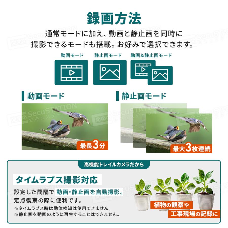 防犯カメラ 屋外 トレイルカメラ 監視カメラ 人感センサー 乾電池 小型 家庭用 wifiなし 電源不要 簡単 工事不要 SDカード 録画 どこでもCAM ML63 | SecuSTATION | 16