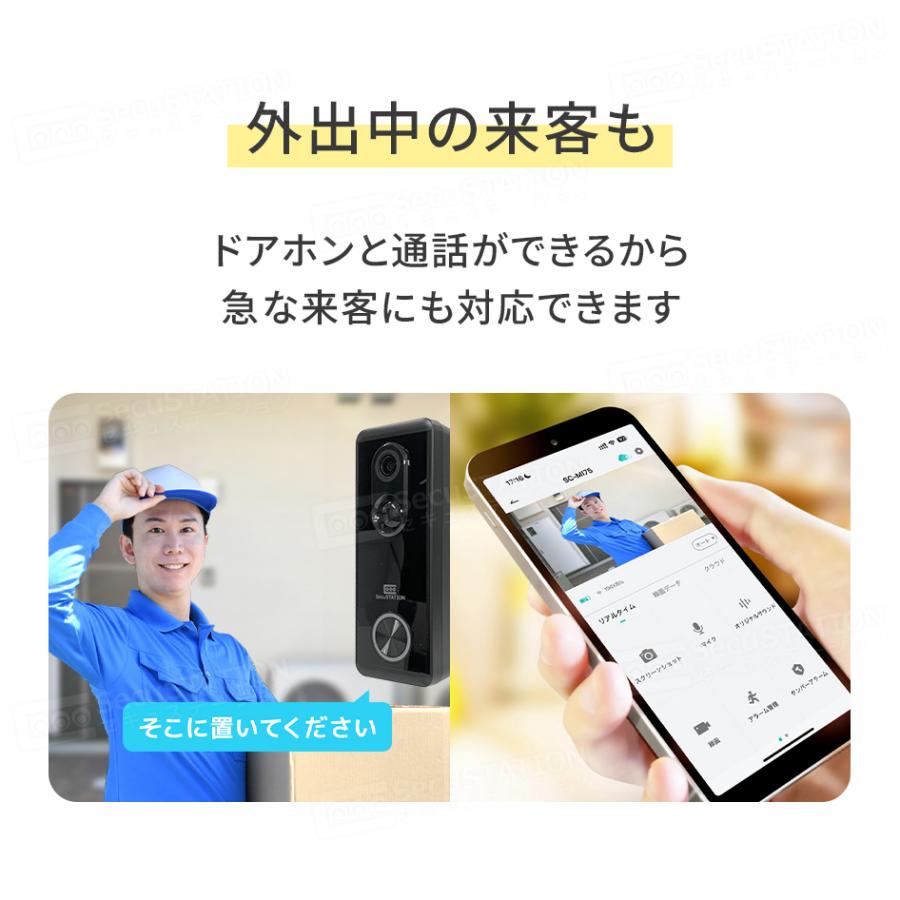 SecuSTATION インターホン ドアホン ワイヤレスチャイム 玄関