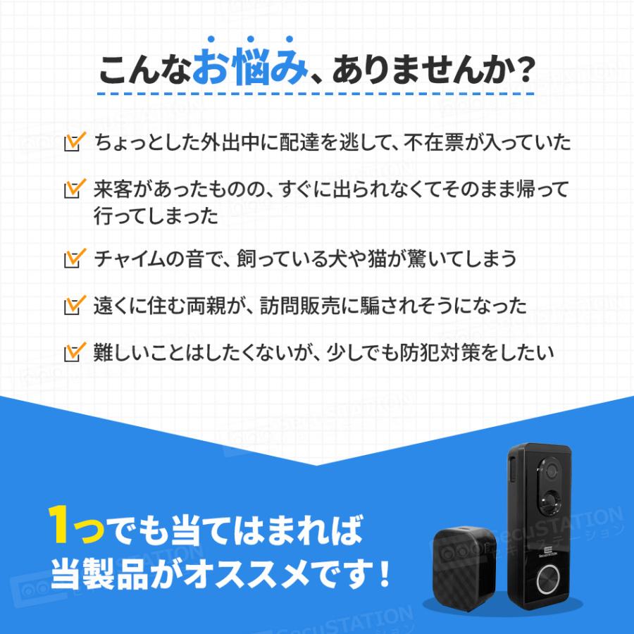 SecuSTATION インターホン ドアホン ワイヤレスチャイム 玄関 ドアベル