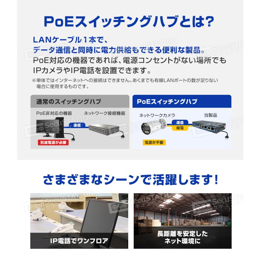 スイッチングハブ PoE給電対応 4 8ポート 金属筺体 | ブランド登録なし | 03