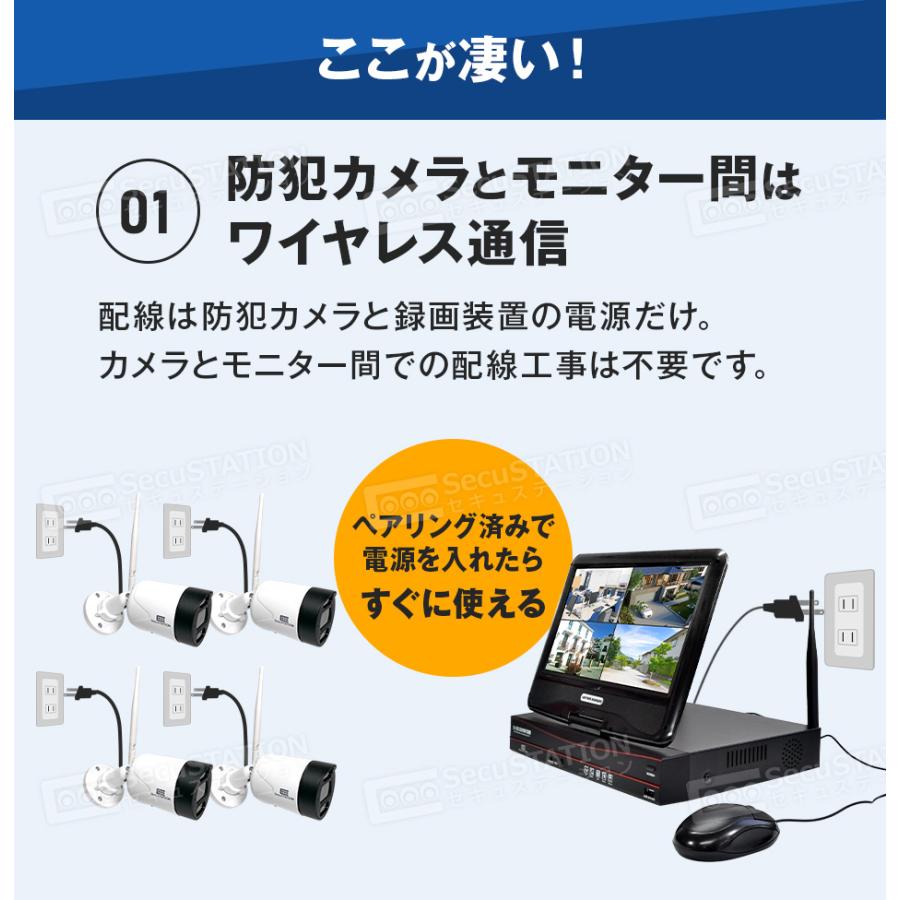 SecuSTATION 防犯カメラ 屋外 セット 家庭用 ワイヤレス wifi SecuSTATION 防犯カメラ 屋外 セット 家庭用 ワイヤレス wifi
