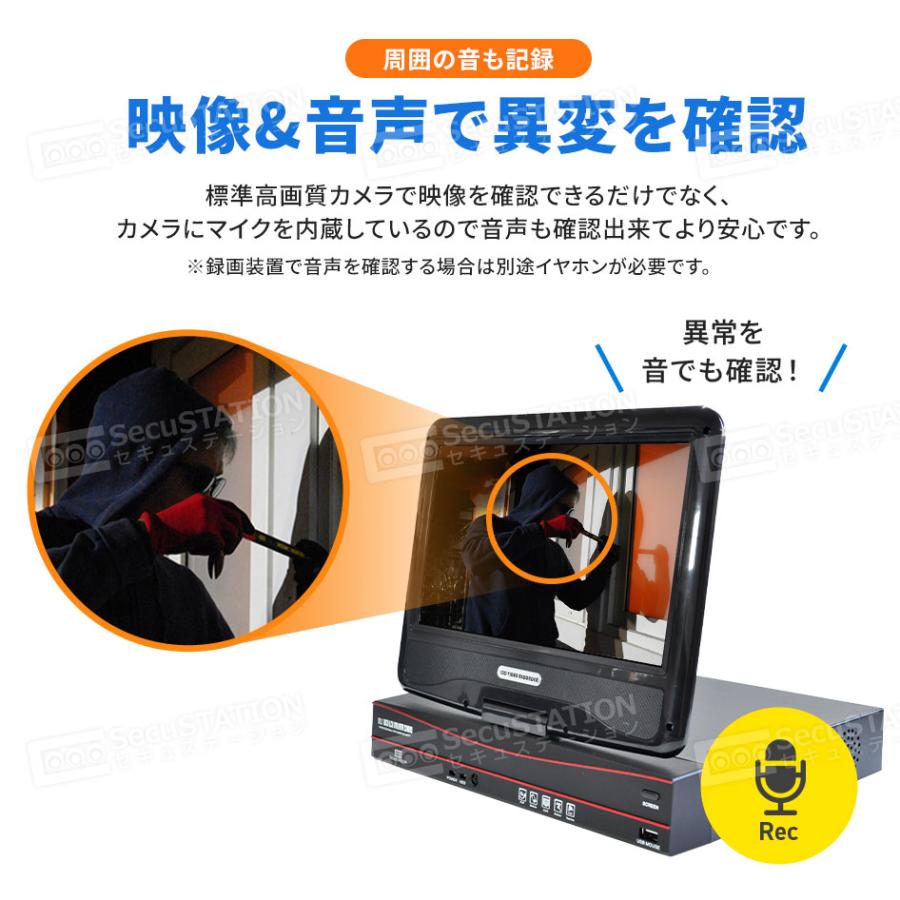 本日限定お値引‼️SecuSTATION防犯カメラ4台セット モニター付き SecuSTATION 防犯カメラ 屋外 セット 家庭用 PoE カメラ 2台 4台