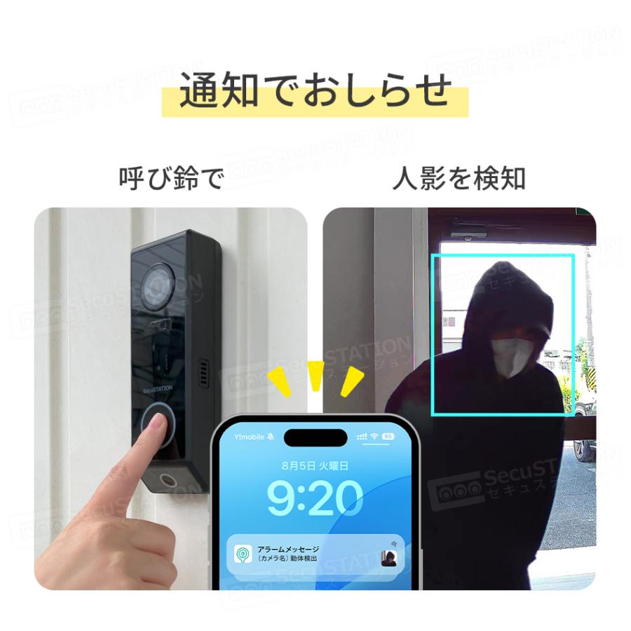 SecuSTATION インターホン ドアホン ワイヤレスチャイム 玄関 ドアベル