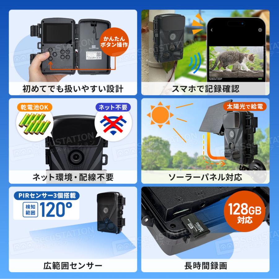 SecuSTATION 防犯カメラ トレイルカメラ 小型カメラ 熊 獣害 家庭用