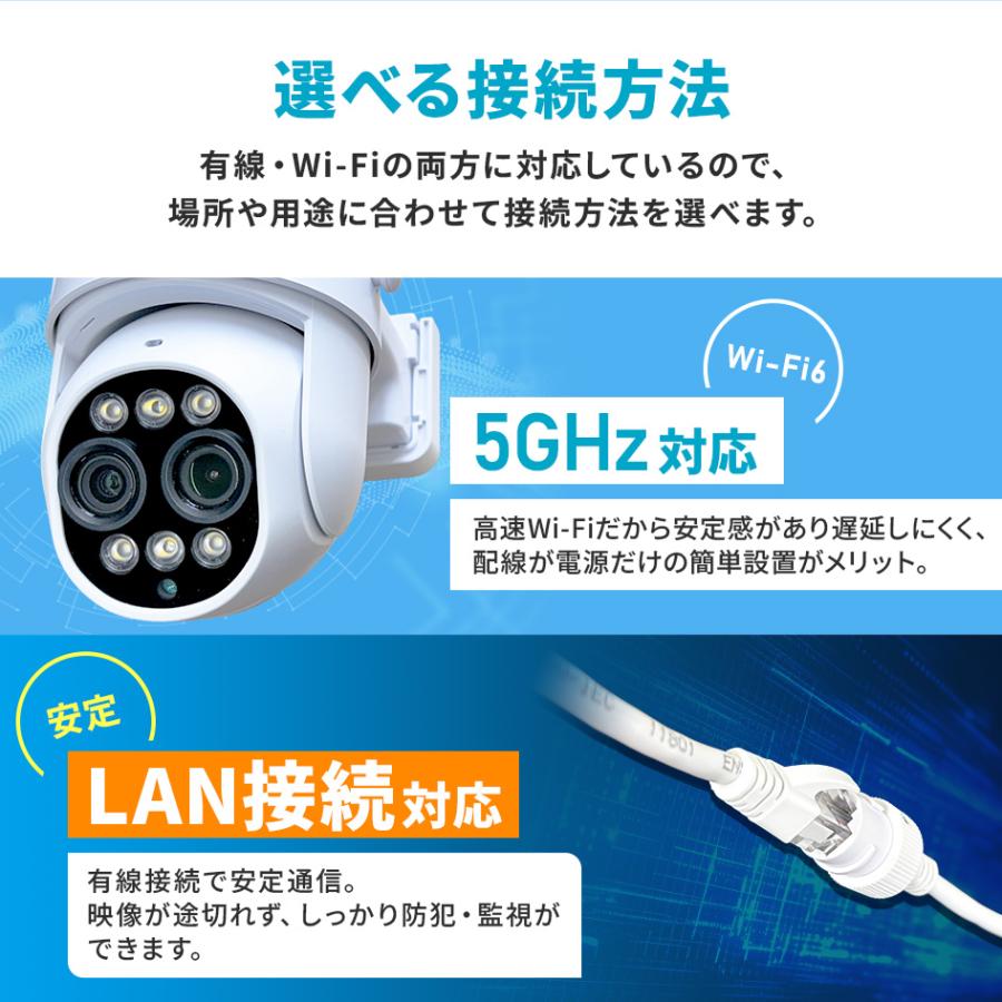 SecuSTATION 防犯カメラ 屋外 家庭用 防犯灯 パンチルト 夜間