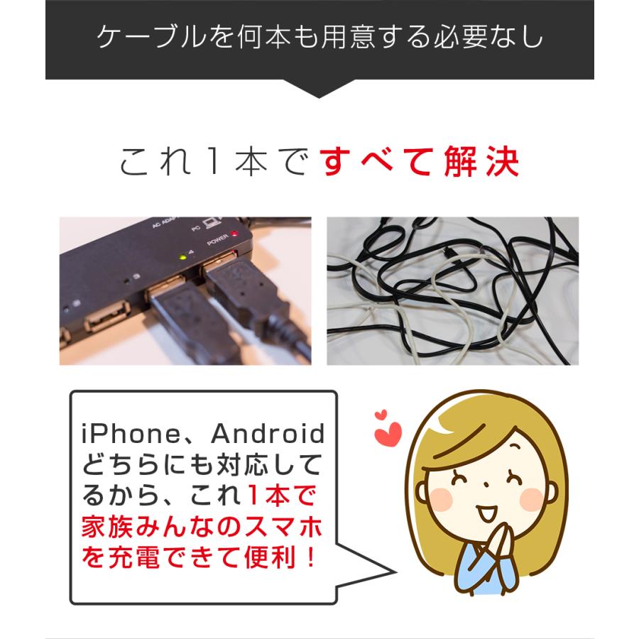 3in1 充電ケーブル iPhone typeC USB ライトニングケーブル　SC-USB31W | ブランド登録なし | 03