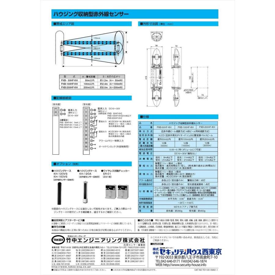 【PXB-100HF-KH】 ハウジング収納型赤外線センサー  TAKEX 竹中エンジニアリング |  | 02