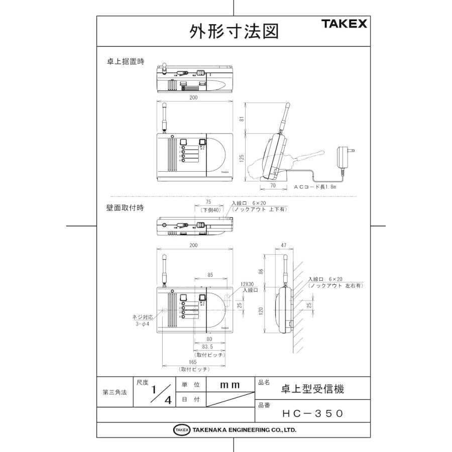 【HC-350】卓上型受信機 小電力型 TAKEX 竹中エンジニアリング |  | 02
