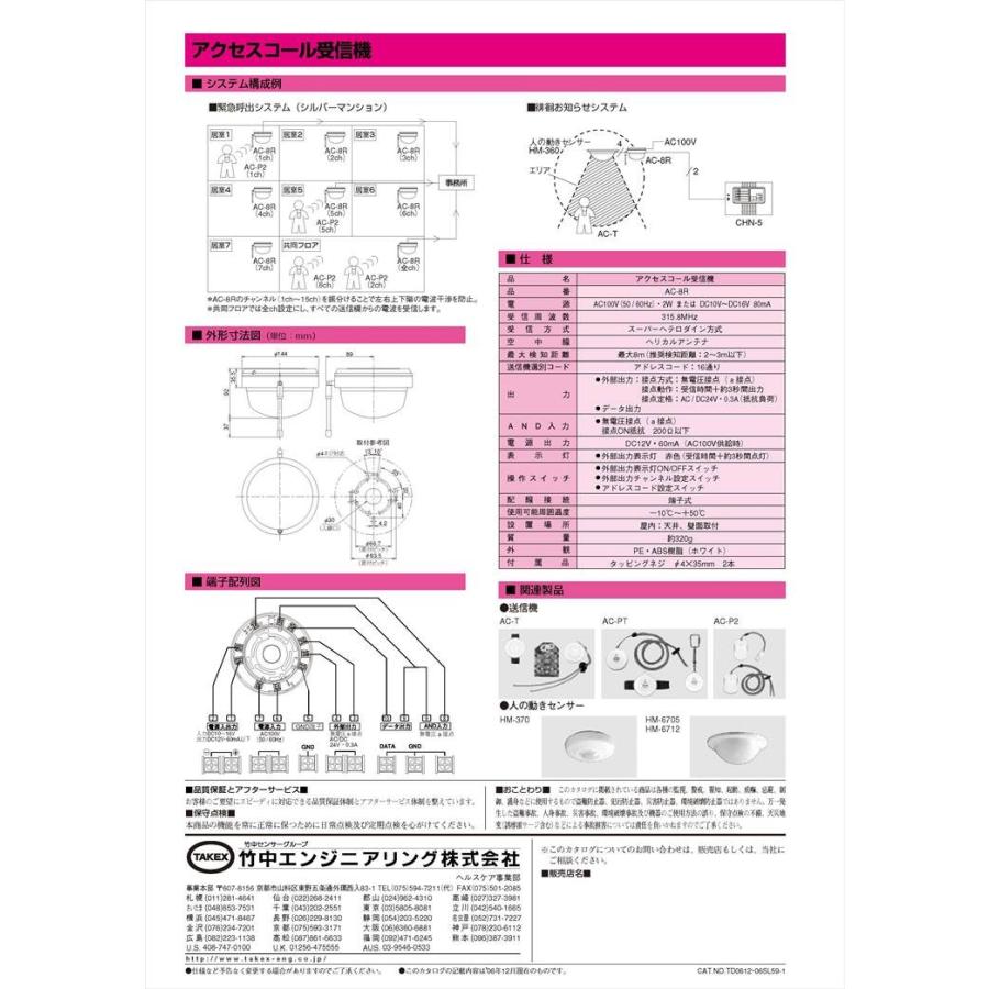 【AC-8R】 アクセスコール受信機  TAKEX 竹中エンジニアリング |  | 02