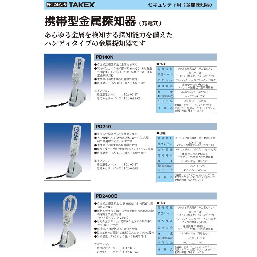 【PD240CB】携帯型金属探知器 充電式 TAKEX 竹中エンジニアリング |  | 02