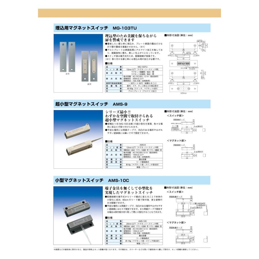 【MG-103T(W)】 薄型マグネットスイッチ ホワイト TAKEX 竹中エンジニアリング |  | 04