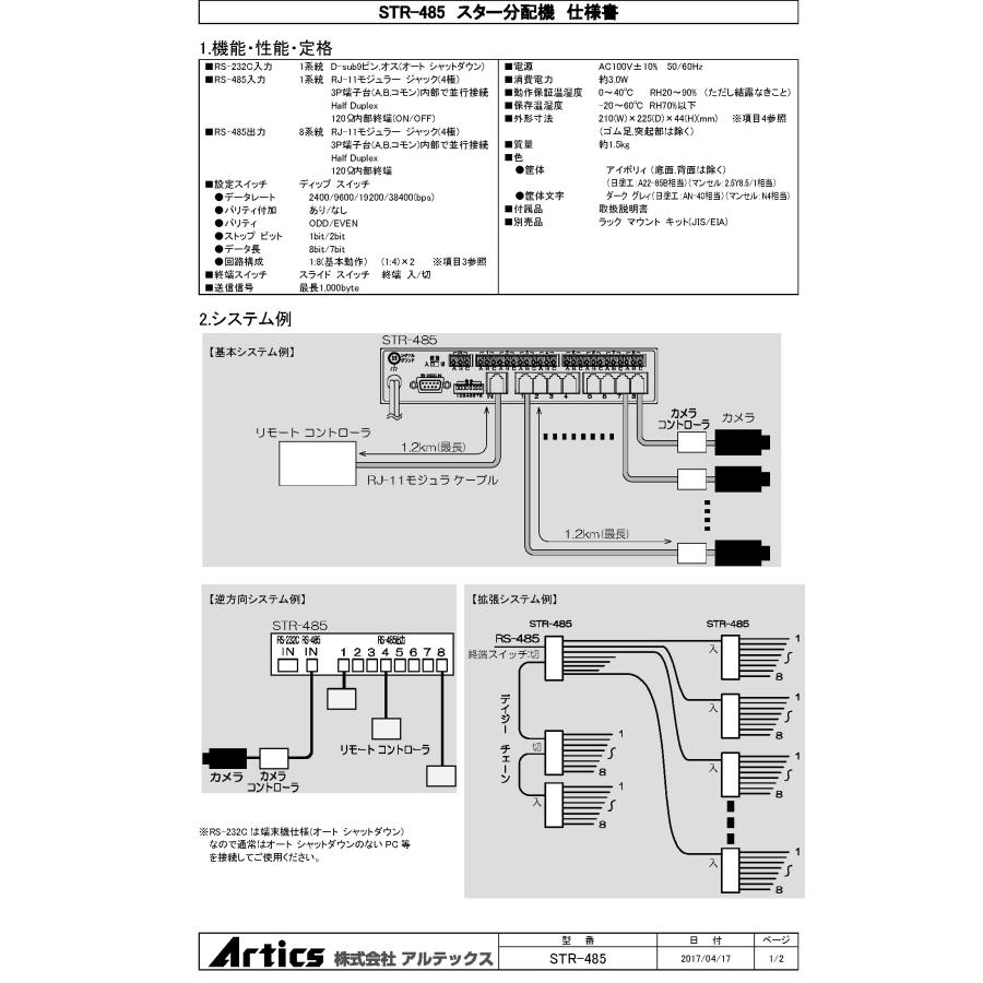 【STR-485】 RS-485 スター分配器 TAKEX 竹中エンジニアリング |  | 02