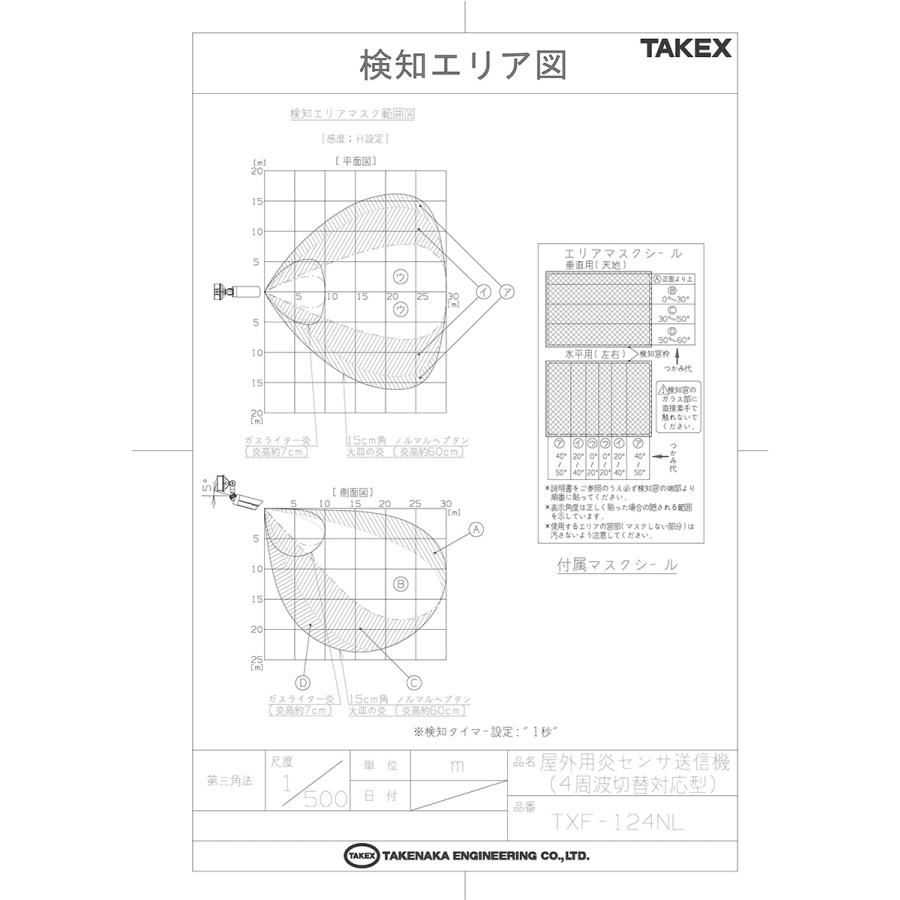 【TXF-124NL(B)】 屋外用炎センサ送信機（４周波切替対応型）ブラウン TAKEX 竹中エンジニアリング |  | 03