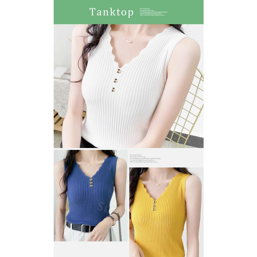 セドールJAPAN タンクトップ レディースtシャツ リブニットトップス