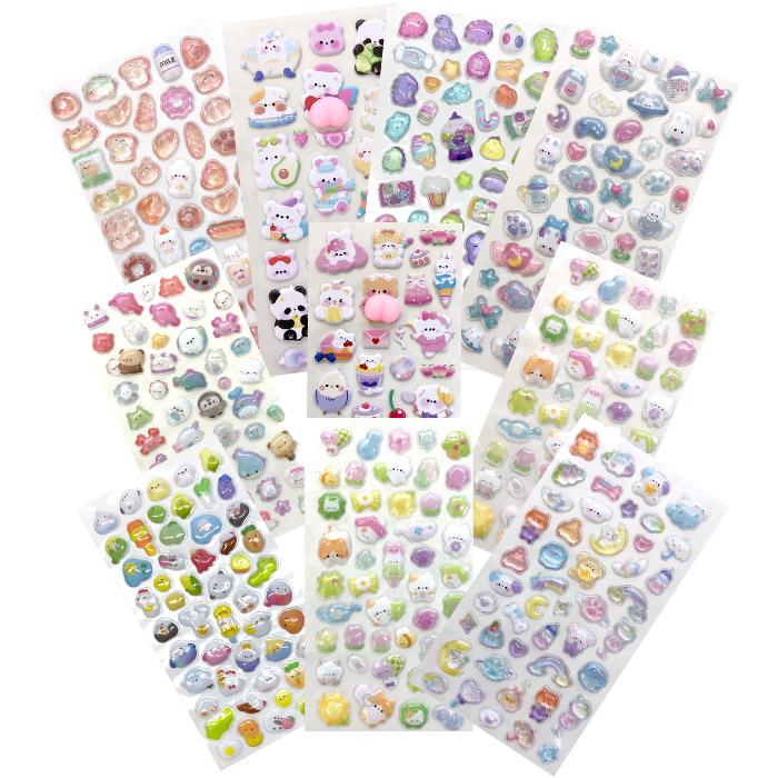 セドールJAPAN シール 福袋 立体 ぷっくりシール 10枚 セット ぷっくり