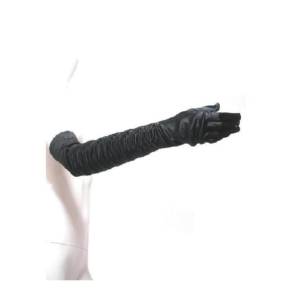 サテンロンググローブ肘上パーティードレスフォーマルドレスに ロング手袋シャーリングブラック黒Ｓｅｄｕｃｅ |  | 01