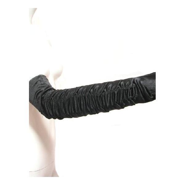 サテンロンググローブ肘上パーティードレスフォーマルドレスに ロング手袋シャーリングブラック黒Ｓｅｄｕｃｅ |  | 02