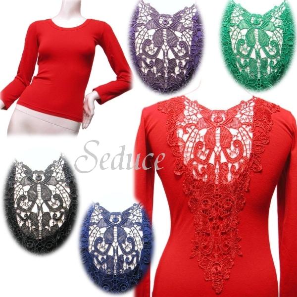 SALE レーストップスカットソー　背中見せ背中バックゴージャスエロカワセクシー　（レッド・パープル・グリーン・ブラック・ブルー） | 