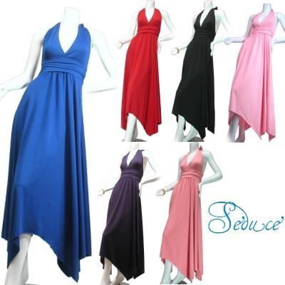 ロングドレスホルターネックマキシ丈アシンメトリーシンプルパーティードレスフォーマルドレスＳｅｄｕｃｅ | 