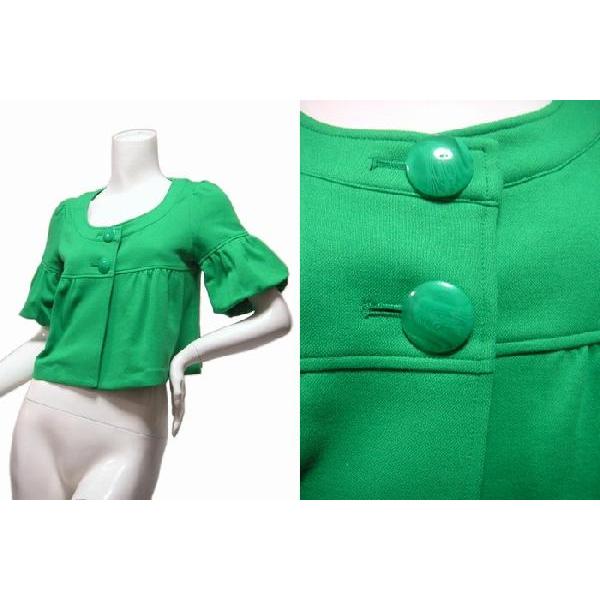 ●アウトレット●ボレロジャケット　パフスリーブ半袖５部丈５部袖フォーマルジャケット　（グリーン・ホワイト・ブラック） |  | 01