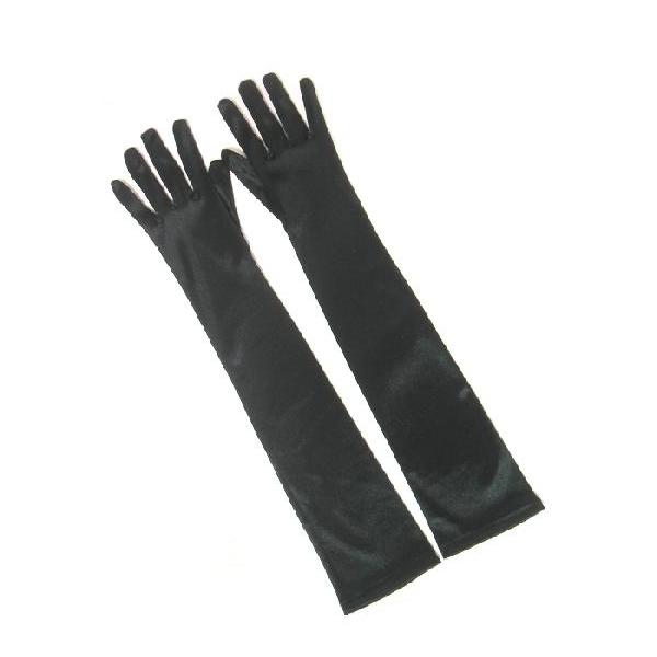 ロンググローブサテン肘上シンプルパーティードレスフォーマルドレスに