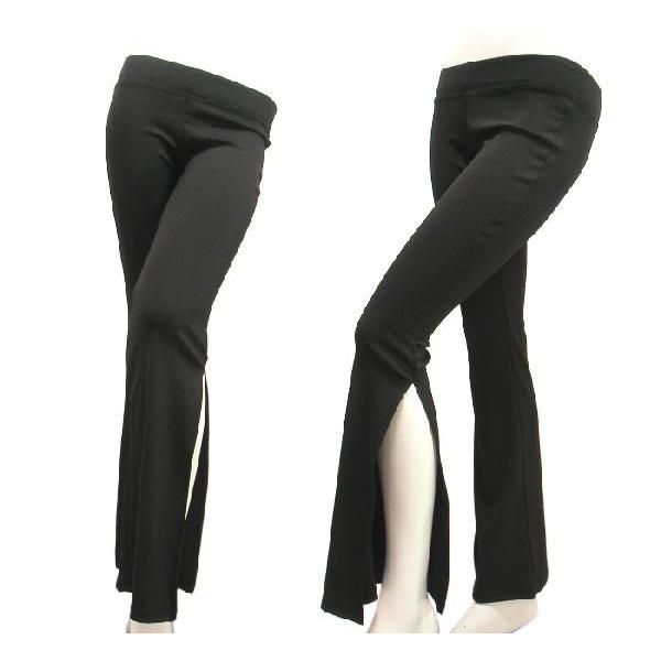 ベルボトムパンツサイド裾スリット入りセクシーパンツダンスにもブラック黒Ｓｅｄｕｃｅ |  | 01