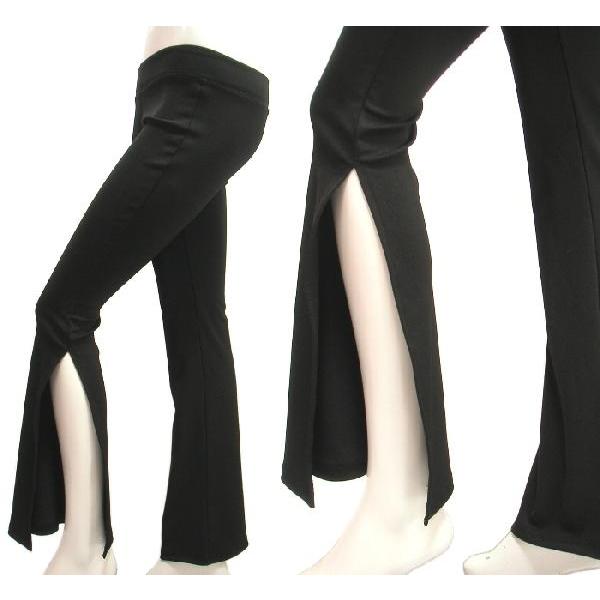ベルボトムパンツサイド裾スリット入りセクシーパンツダンスにもブラック黒Ｓｅｄｕｃｅ |  | 02