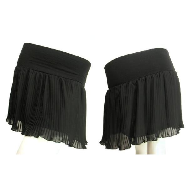 ミニスカートシフォンプリーツレギンス、デニムレギンス、トレンカにもぴったり！重ね履きにも！ブラック黒色ＳＫＳｅｄｕｃｅ |  | 01