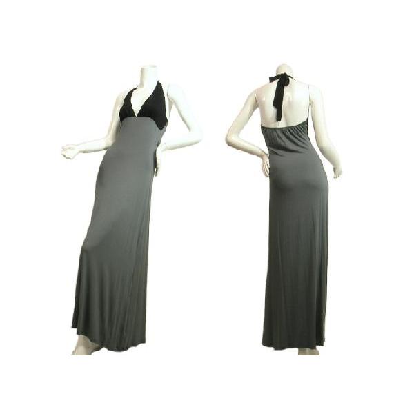 マキシロングドレスワンピースシックで上品なブラック×グレーカラーホルターネックでセクシーＳ・Ｍ・ＬsizeＬＡＳｅｄｕｃｅ |  | 02