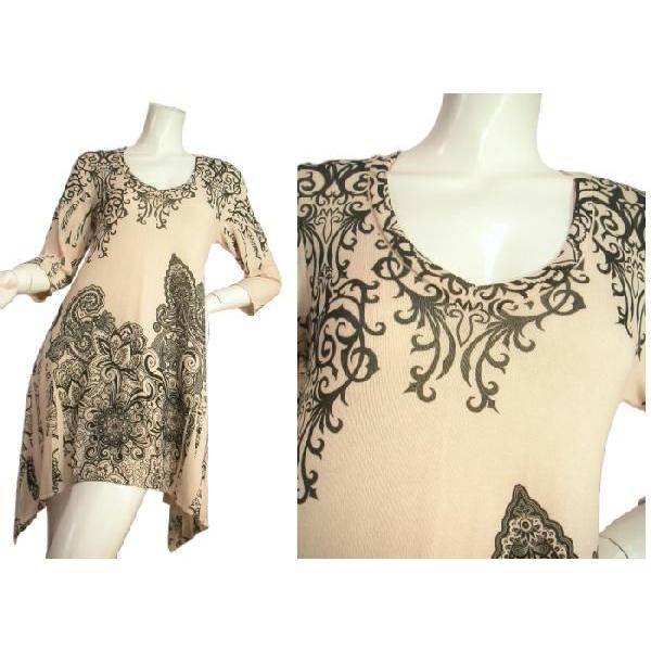 ワンピースサブリメーションオリエンタルペイズリー柄アシンメトリー裾デザインニットエレガントな雰囲気ＬＡＳｅｄｕｃｅ |  | 01