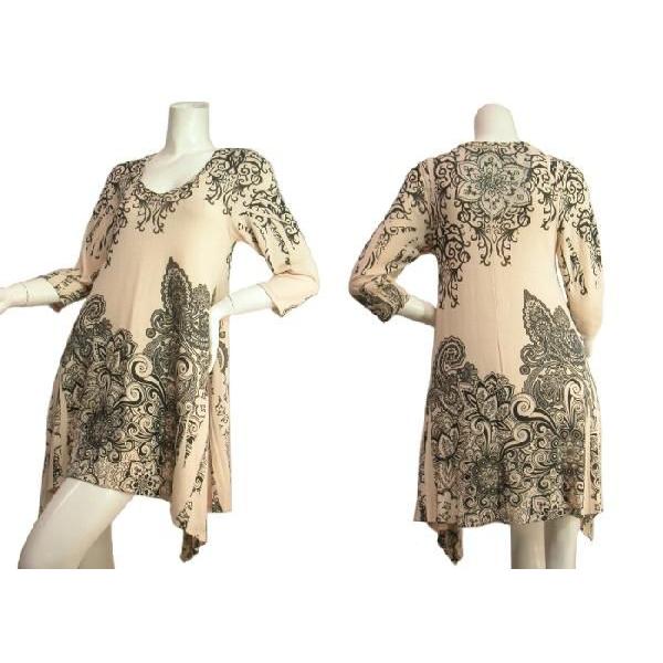 ワンピースサブリメーションオリエンタルペイズリー柄アシンメトリー裾デザインニットエレガントな雰囲気ＬＡＳｅｄｕｃｅ |  | 02