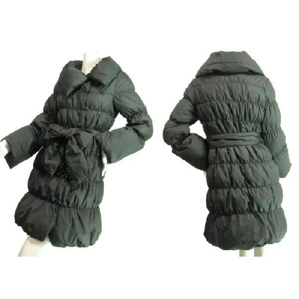 ダウンコート膝丈コンサバセレブ風でオシャレなシルエットぷっくり温か！ノーファスナーブラック黒Ｓｅｄｕｃｅ |  | 02