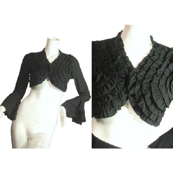 ボレロミニ丈フラメンコフリフリフリルエレガントベルスリーブチョリダンスレッスンウェアブラックＳｅｄｕｃｅ |  | 01