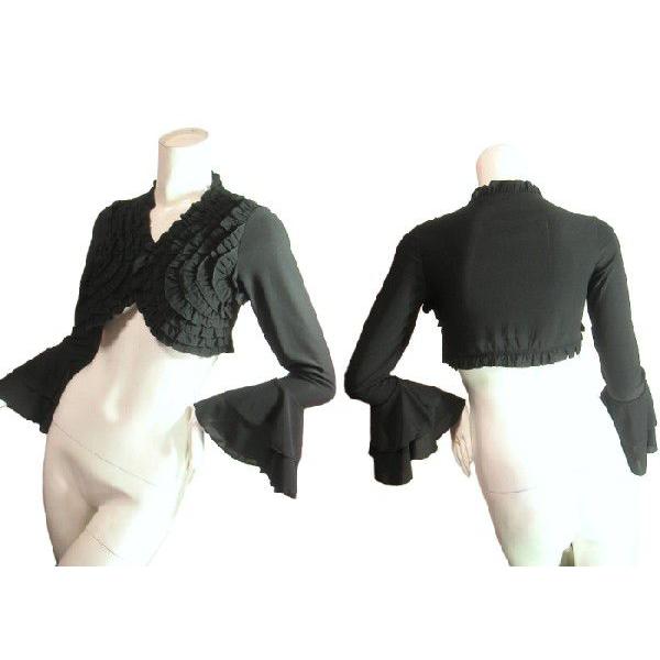 ボレロミニ丈フラメンコフリフリフリルエレガントベルスリーブチョリダンスレッスンウェアブラックＳｅｄｕｃｅ |  | 02