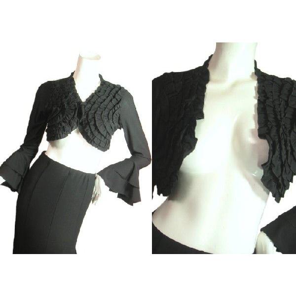 ボレロミニ丈フラメンコフリフリフリルエレガントベルスリーブチョリダンスレッスンウェアブラックＳｅｄｕｃｅ |  | 03