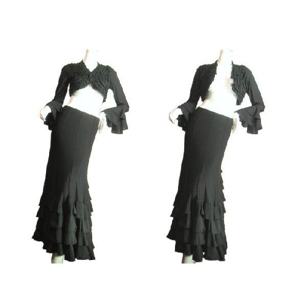 ボレロミニ丈フラメンコフリフリフリルエレガントベルスリーブチョリダンスレッスンウェアブラックＳｅｄｕｃｅ |  | 04