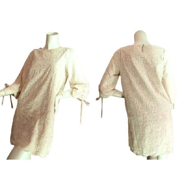 ドレスワンピース綿糸立体刺繍花柄ワイドスリーブレースゴージャス上品ワンピ結婚式二次会参観日謝恩会ベージュＳｅｄｕｃｅ |  | 02