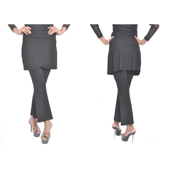 オーバースカートミニスカートフロント前合わせチューリップ型ダンスヨガランニングにも黒ブラックSeduce |  | 01