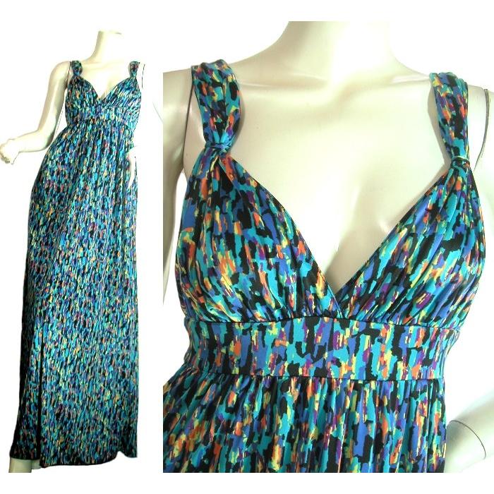 ゴージャス総柄プリントマキシ丈ロングワンピースブルーベースマルチカラーＳｅｄｕｃｅ |  | 01