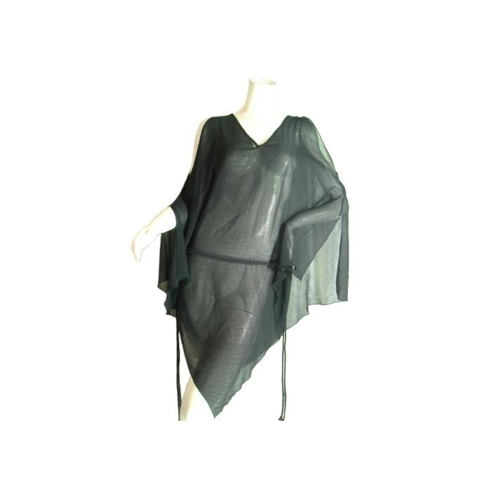 シフォンシースルー変形ロングスリーブトップス重ね着用肩空きブラックＬＡＳｅｄｕｃｅ |  | 03