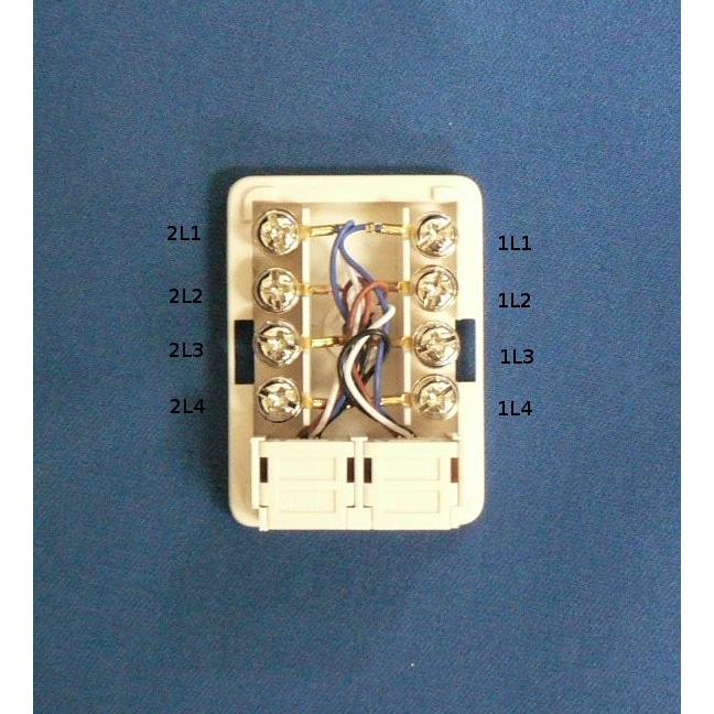 2回路 電話用 モジュラージャック 6極4芯 : 通信情報機器シード