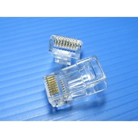 簡単・確実 LAN モジュラープラグ 貫通タイプ CAT.6 100個 : 通信情報
