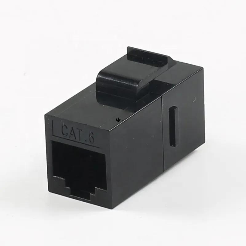 LANケーブル RJ45 コネクタ 黒 LANケーブル延長コネクタ ジャック CAT.6 JJ : 通信情報機器シード